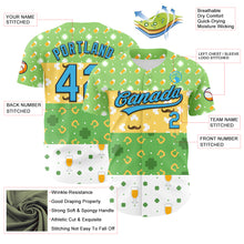 Загрузить изображение в средство просмотра галереи, Custom Green Sky Blue Light Yellow-Black 3D St. Patrick&#39;s Day Shamrock Beer Authentic Baseball Jersey
