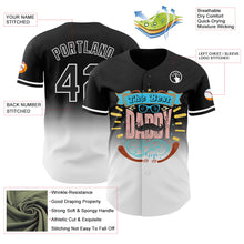 Load image into Gallery viewer, Custom Black White 3D Pattern Design Father&#39;s Day Fade Authentic Baseball Jersey

