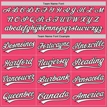 Load image into Gallery viewer, Custom Neon Pink White-Blue 3D Pattern Design Father&#39;s Day Family Love Authentic Baseball Jersey
