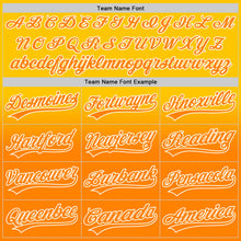 Charger l&#39;image dans la galerie, Custom Yellow Bay Orange-White 3D Pattern Design Father&#39;s Day Family Love Fade Authentic Baseball Jersey
