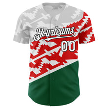 Load image into Gallery viewer, Custom White Red Kelly Green-Black 3D Mexico Authentic Baseball Jersey
