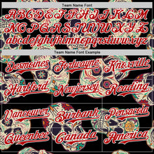 Load image into Gallery viewer, Custom Black Red-White 3D Mexican Skull Authentic Baseball Jersey

