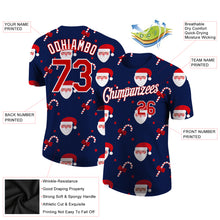 Load image into Gallery viewer, Custom Navy Red-White Christmas 3D Performance T-Shirt
