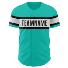 Загрузить изображение в средство просмотра галереи, Custom Aqua White-Black Authentic Baseball Jersey
