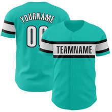 Загрузить изображение в средство просмотра галереи, Custom Aqua White-Black Authentic Baseball Jersey
