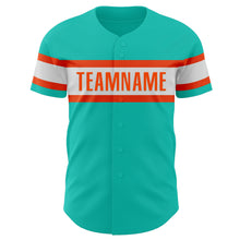 Charger l&#39;image dans la galerie, Custom Aqua White-Orange Authentic Baseball Jersey
