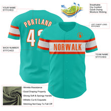 Charger l&#39;image dans la galerie, Custom Aqua White-Orange Authentic Baseball Jersey
