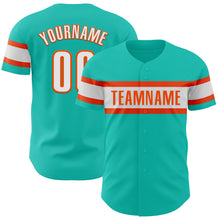 Charger l&#39;image dans la galerie, Custom Aqua White-Orange Authentic Baseball Jersey
