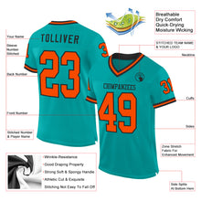 Загрузить изображение в средство просмотра галереи, Custom Aqua Orange-Black Mesh Authentic Throwback Football Jersey
