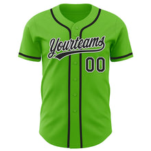 Load image into Gallery viewer, Custom Aurora Green Black-White Authentic Baseball Jersey
