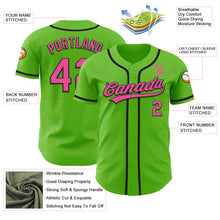 Load image into Gallery viewer, Custom Aurora Green Pink-Black Authentic Baseball Jersey
