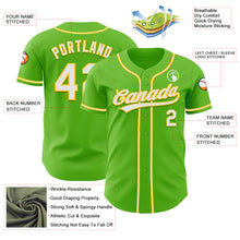 Загрузить изображение в средство просмотра галереи, Custom Aurora Green White-Yellow Authentic Baseball Jersey
