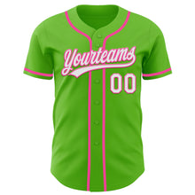 Charger l&#39;image dans la galerie, Custom Aurora Green White-Pink Authentic Baseball Jersey
