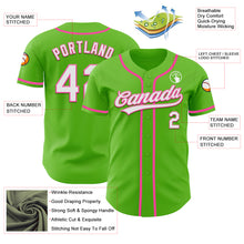 Charger l&#39;image dans la galerie, Custom Aurora Green White-Pink Authentic Baseball Jersey
