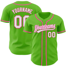 Charger l&#39;image dans la galerie, Custom Aurora Green White-Pink Authentic Baseball Jersey
