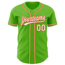 Charger l&#39;image dans la galerie, Custom Aurora Green White-Orange Authentic Baseball Jersey
