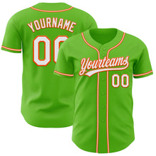 Charger l&#39;image dans la galerie, Custom Aurora Green White-Orange Authentic Baseball Jersey
