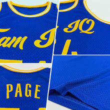 Load image into Gallery viewer, Custom Royal Gold-White Authentic Throwback Basketball Jersey
