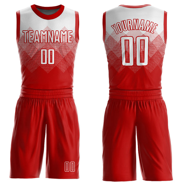 Cheap Custom Red White Round Neck Sublimation Basketball Suit Jersey Free  Shipping – CustomJerseysPro