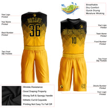 Load image into Gallery viewer, Custom Yellow Black Round Neck Sublimation Basketball Suit Jersey
