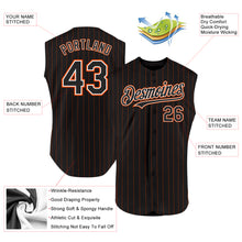 Charger l&#39;image dans la galerie, Custom Black Orange Pinstripe White Authentic Sleeveless Baseball Jersey
