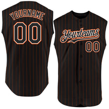 Charger l&#39;image dans la galerie, Custom Black Orange Pinstripe White Authentic Sleeveless Baseball Jersey
