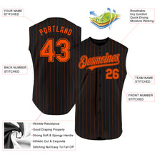 Charger l&#39;image dans la galerie, Custom Black Orange Pinstripe Orange Authentic Sleeveless Baseball Jersey
