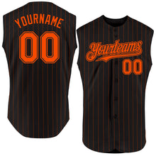 Charger l&#39;image dans la galerie, Custom Black Orange Pinstripe Orange Authentic Sleeveless Baseball Jersey
