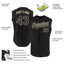 Charger l&#39;image dans la galerie, Custom Black Cream Pinstripe Cream Authentic Sleeveless Baseball Jersey
