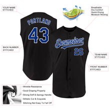 Load image into Gallery viewer, Custom Black Royal-White Authentic Sleeveless Baseball Jersey
