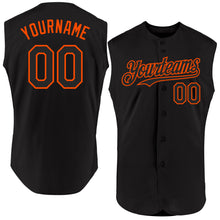 Charger l&#39;image dans la galerie, Custom Black Orange Authentic Sleeveless Baseball Jersey
