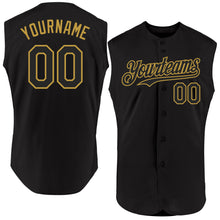 Charger l&#39;image dans la galerie, Custom Black Old Gold Authentic Sleeveless Baseball Jersey
