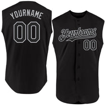 Load image into Gallery viewer, Custom Black Gray Authentic Sleeveless Baseball Jersey
