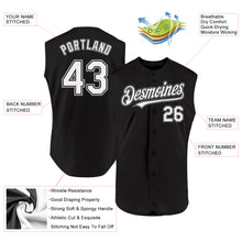 Laden Sie das Bild in den Galerie-Viewer, Custom Black White-Gray Authentic Sleeveless Baseball Jersey
