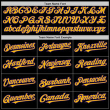 Load image into Gallery viewer, Custom Black Purple-Gold Authentic Sleeveless Baseball Jersey
