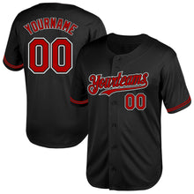 Laden Sie das Bild in den Galerie-Viewer, Custom Black Red-White Mesh Authentic Throwback Baseball Jersey
