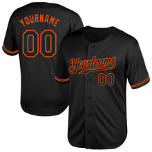 Charger l&#39;image dans la galerie, Custom Black Orange Mesh Authentic Throwback Baseball Jersey
