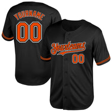 Load image into Gallery viewer, Custom Black Orange-White Mesh Authentic Throwback Baseball Jersey
