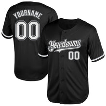 Laden Sie das Bild in den Galerie-Viewer, Custom Black White-Gray Mesh Authentic Throwback Baseball Jersey
