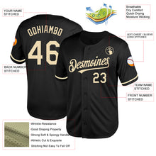 Load image into Gallery viewer, Custom Black Cream Mesh Authentic Throwback Baseball Jersey
