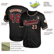 Load image into Gallery viewer, Custom Black Crimson-City Cream Mesh Authentic Throwback Baseball Jersey
