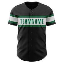 Загрузить изображение в средство просмотра галереи, Custom Black White-Kelly Green Authentic Baseball Jersey
