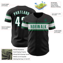 Загрузить изображение в средство просмотра галереи, Custom Black White-Kelly Green Authentic Baseball Jersey
