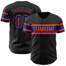 Загрузить изображение в средство просмотра галереи, Custom Black Royal-Orange Authentic Baseball Jersey
