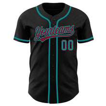 Загрузить изображение в средство просмотра галереи, Custom Black Crimson-Teal Authentic Baseball Jersey
