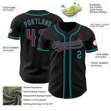 Загрузить изображение в средство просмотра галереи, Custom Black Crimson-Teal Authentic Baseball Jersey
