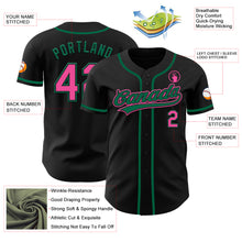 Загрузить изображение в средство просмотра галереи, Custom Black Pink-Kelly Green Authentic Baseball Jersey
