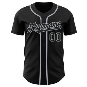 Custom Black Gray Authentic Baseball Jersey