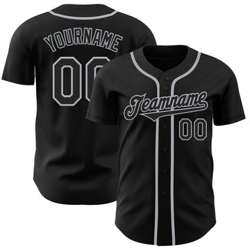 Custom Black Gray Authentic Baseball Jersey