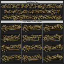 Charger l&#39;image dans la galerie, Custom Black Old Gold Pinstripe Light Blue Authentic Baseball Jersey
